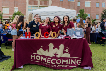 FSU Homecoming Volunteer Desk Setup
